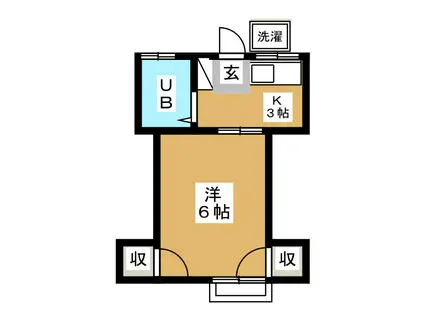 グリーンコーポ(1K/1階)の間取り写真