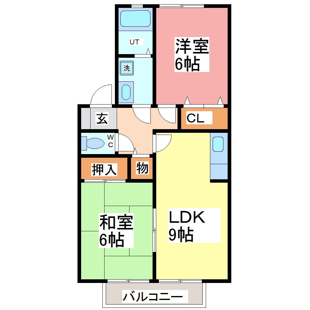 メゾン・フローラ(2LDK/2階)の間取り写真