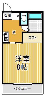 メゾンエイチ(1K/3階)の間取り写真