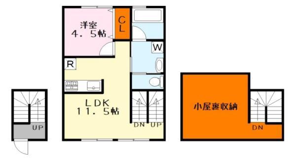 ビエノス欲賀(1LDK/2階)の間取り写真
