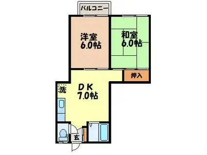 クレセント(1LDK/1階)の間取り写真