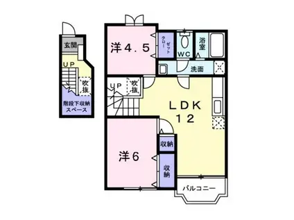 サンライズTC棟(2LDK/2階)の間取り写真