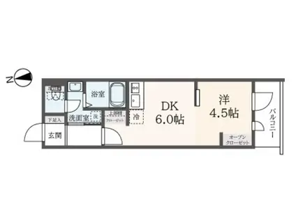 ブライト三軒茶屋(1DK/1階)の間取り写真