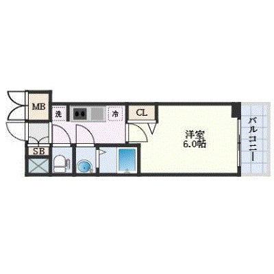 プレサンス葵デュリス(1K/13階)の間取り写真