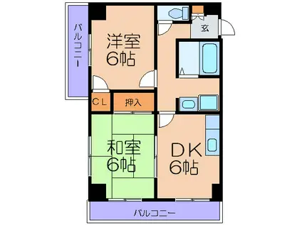 アトール(2DK/5階)の間取り写真