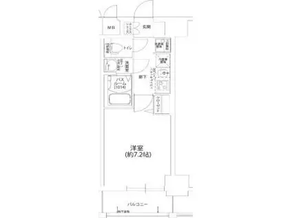 レジデンス神戸大倉山グルーブ(1K/2階)の間取り写真