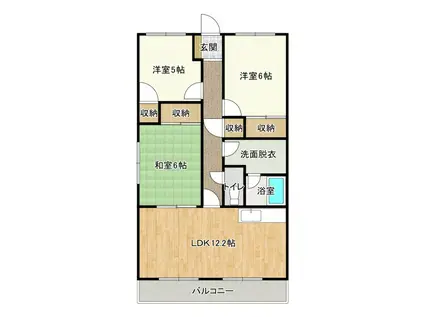 プラセオ上島(3LDK/2階)の間取り写真