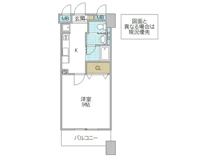 フォーライフネオ水戸(1K/3階)の間取り写真