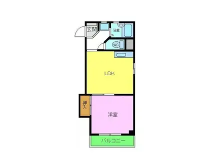 サンライトビル(1DK/4階)の間取り写真