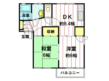コーポSUN・F・Y(2DK/1階)の間取り写真