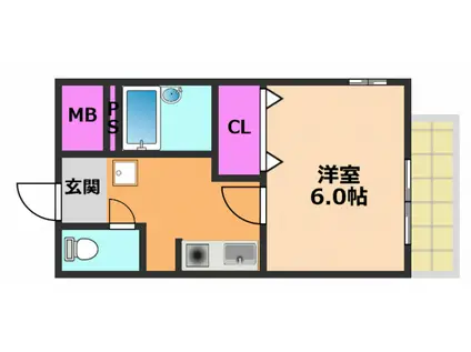 カワセマンション(1K/1階)の間取り写真