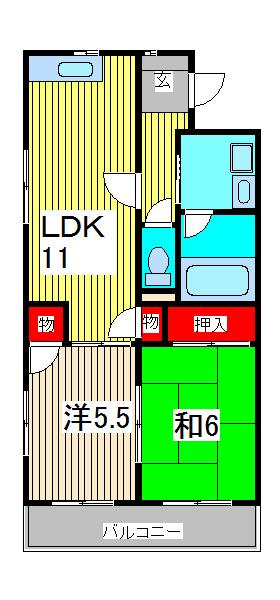 木村ビル(2LDK/3階)の間取り写真