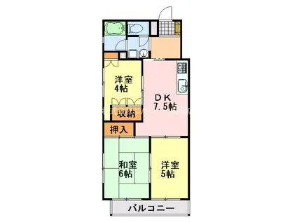 三幸マンション(3DK/2階)の間取り写真