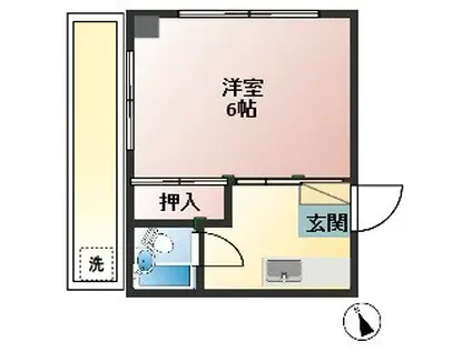 シティハイムA(1K/2階)の間取り写真