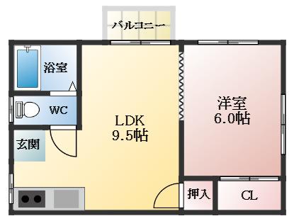 GRANT 24KRS(1LDK/3階)の間取り写真