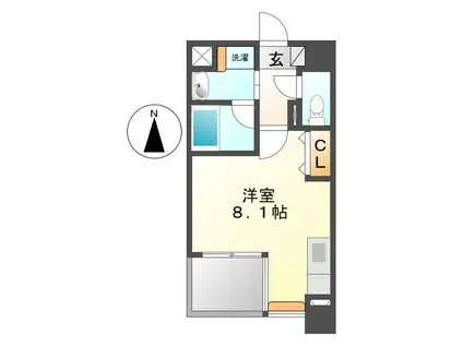 CITY SPIRE 名古屋大須(ワンルーム/9階)の間取り写真