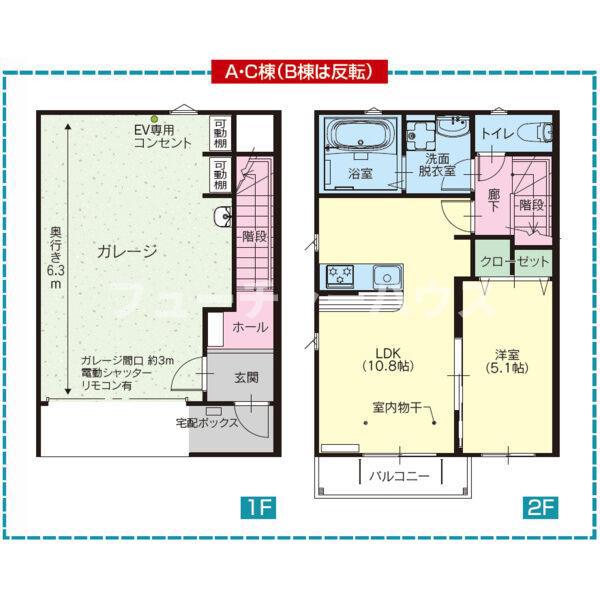 平須スクエア(1LDK/1階)の間取り写真