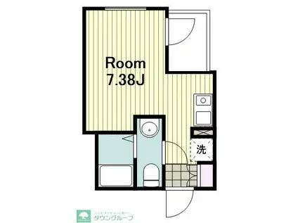 ピカード川崎SIDE B棟(ワンルーム/2階)の間取り写真