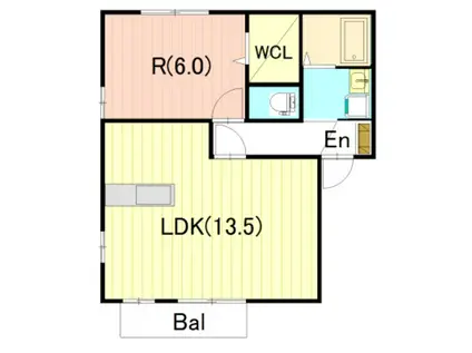 ピア・アベニューBCD(1LDK/2階)の間取り写真