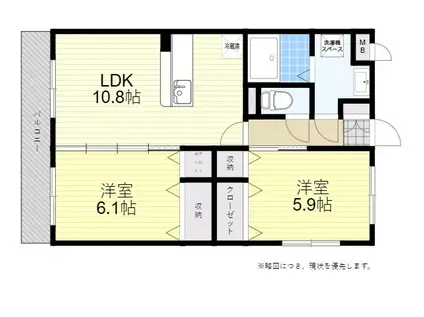 BLISS小池原(2LDK/1階)の間取り写真