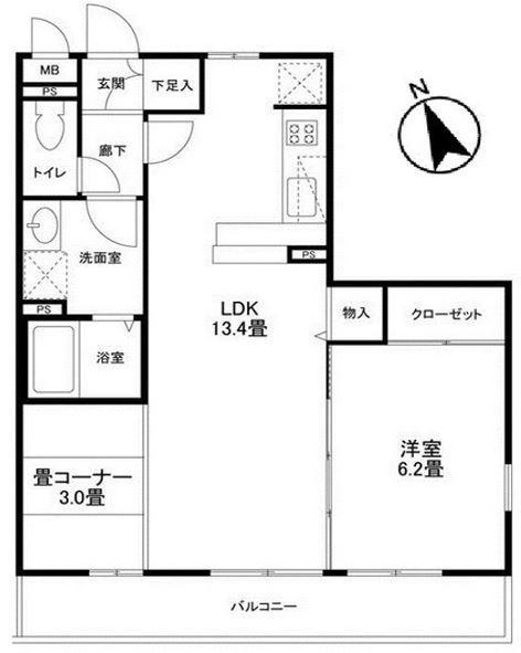 ヴィラ鷺沼(1SLDK/3階)の間取り写真