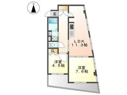 ロイヤルハイツタニ(2LDK/2階)の間取り写真