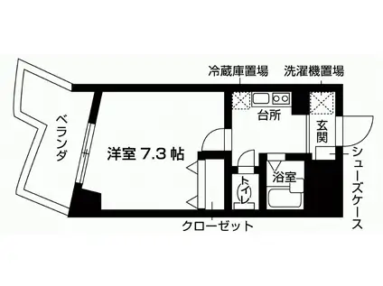 グラン アベニール(1K/1階)の間取り写真