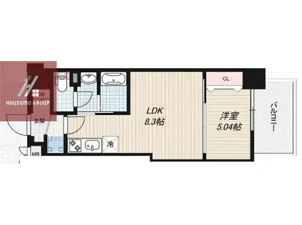 LUXE深江橋II(1LDK/5階)の間取り写真