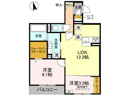 メゾン ド ソルテ(2LDK/1階)の間取り写真