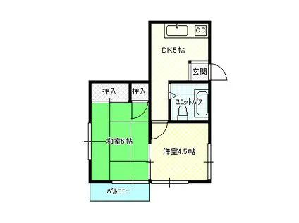 アイワハイツ(2DK/2階)の間取り写真