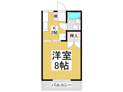 丸山コーポ III(1K/2階)の間取り写真