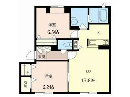 MS SHAMAISON(2LDK/1階)の間取り写真