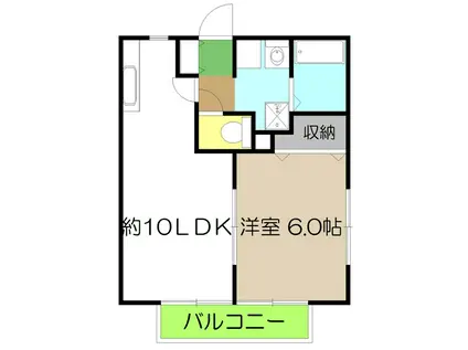 ソレーユ高見III(1LDK/2階)の間取り写真