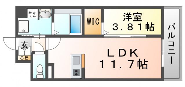 WORVE吹田江坂(1LDK/7階)の間取り写真