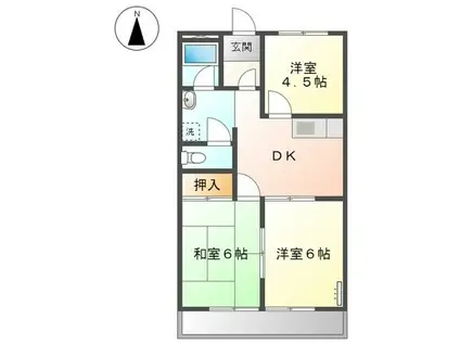 エクセル東山B棟(3DK/2階)の間取り写真