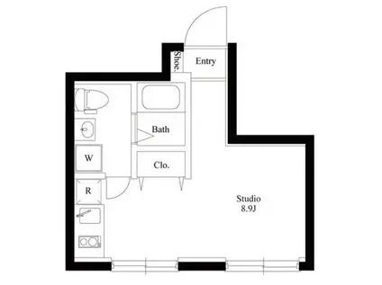 グラウンデュークス西大島(ワンルーム/1階)の間取り写真