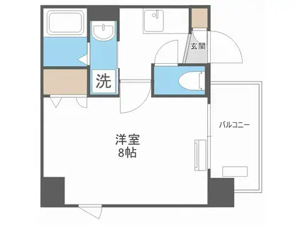 クリスタルグランツ難波(1K/5階)の間取り写真