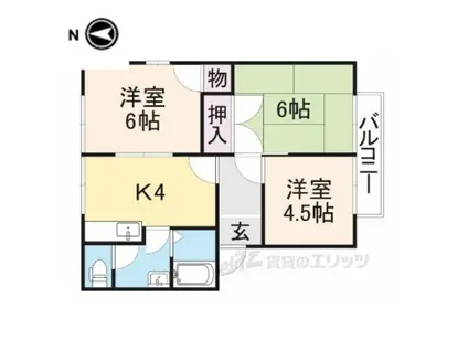 テラスもみの木(3DK/1階)の間取り写真
