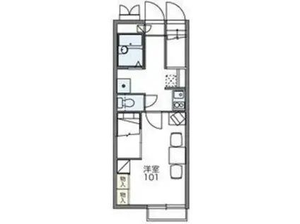 レオパレス漠(1K/1階)の間取り写真