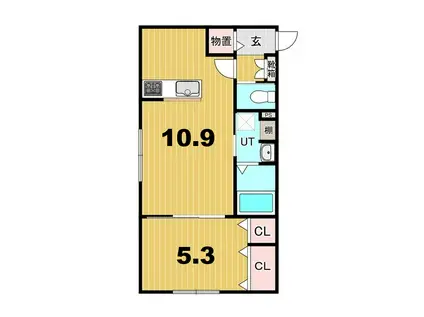 ヴィアルCITY恵庭(1LDK/3階)の間取り写真