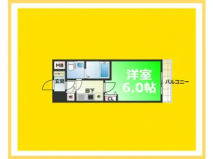 LUMINOUS桜川(1K/5階)の間取り写真