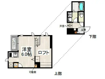 CB空港シェガル(1K/1階)の間取り写真