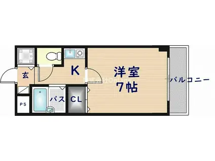 パインビレッジ(1K/1階)の間取り写真