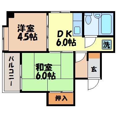 第二杉本ビル(2DK/3階)の間取り写真
