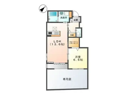 モン・レーヴ(1LDK/1階)の間取り写真