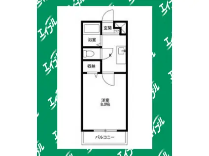 アムールシャンテ(1K/1階)の間取り写真