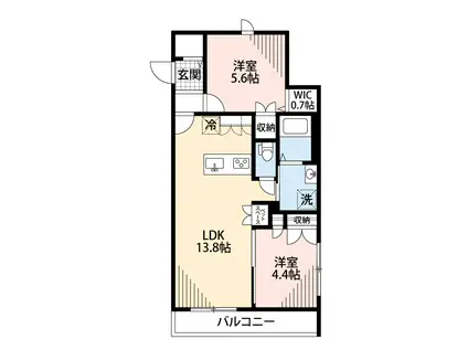 エスペランサ宮前(2LDK/2階)の間取り写真