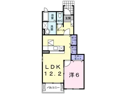 アリアーレI(1LDK/1階)の間取り写真