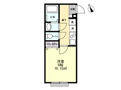 リヴェール幸手(1K/1階)の間取り写真