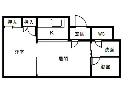 シャロンパレス(1LDK/4階)の間取り写真